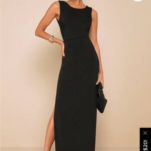 Lulu's Classic Black Sleeveless Maxi Dress